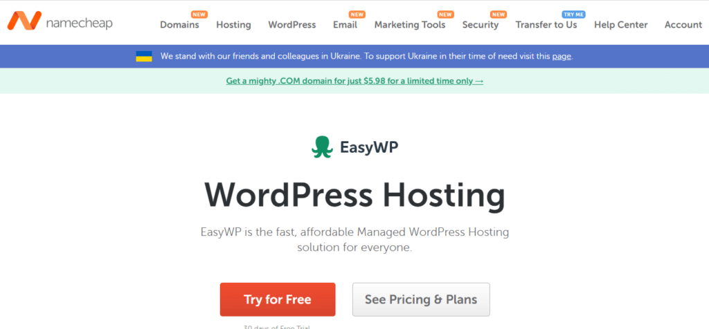 Namecheap Hero - Best WordPress Hosting - Adeoti Digital