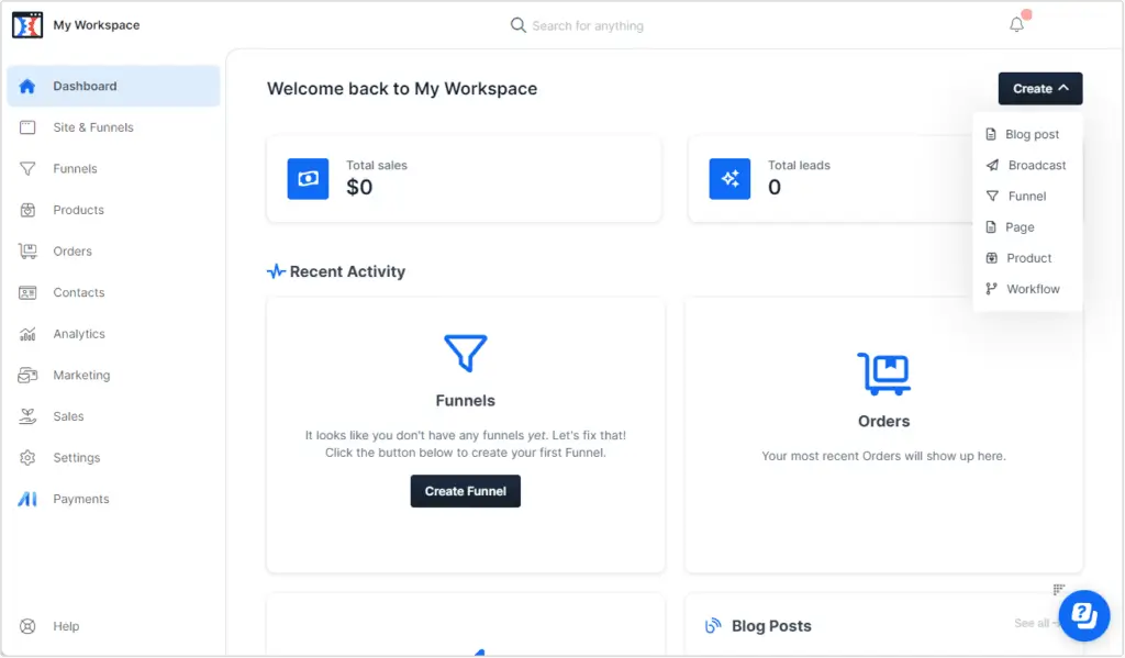 ClickFunnels Dashboard