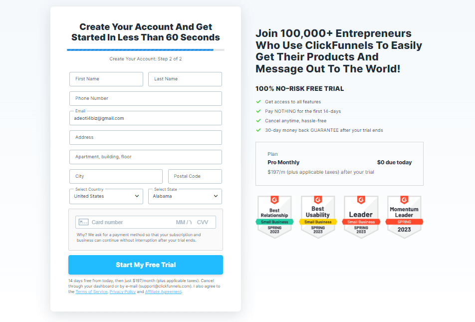 ClickFunnels Review - ClickFunnels Signup 2