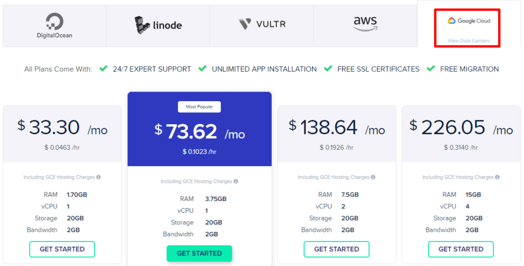 cloudways-google-cloud-plans