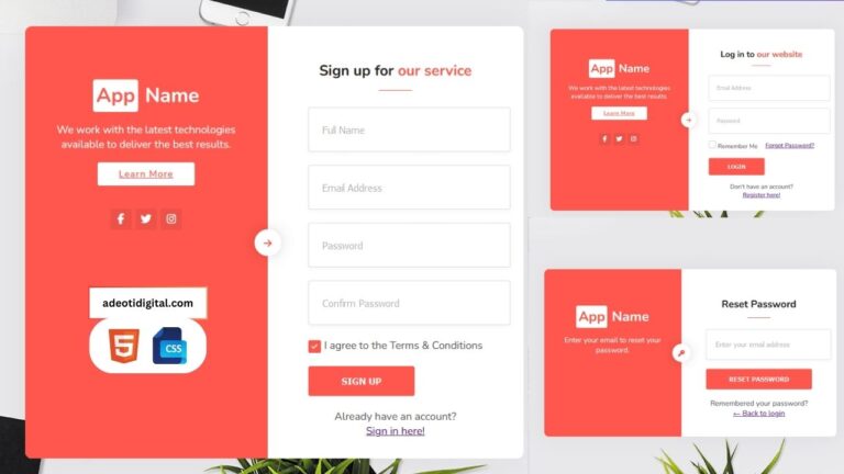 Free Signup, Login, and Password Reset Templates – Lollipop